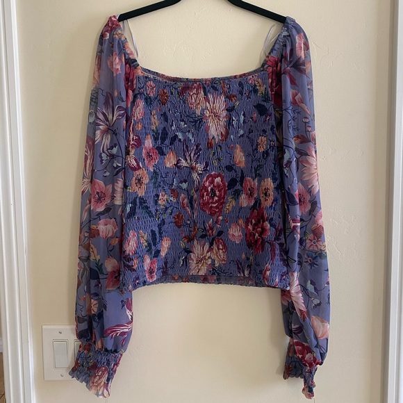 Anthropologie Tops - Floral Anthropologie Smocked Long Sleeve